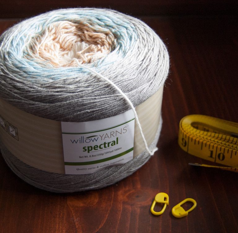 Spectral yarn in Mistful. Cotton and acrylic yarn