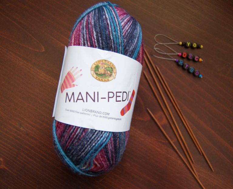 mani-pedi sock yarn lion brand