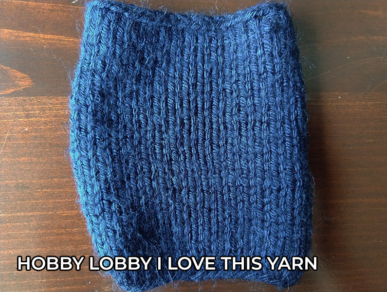 hobby lobby I love this yarn knitting swatch