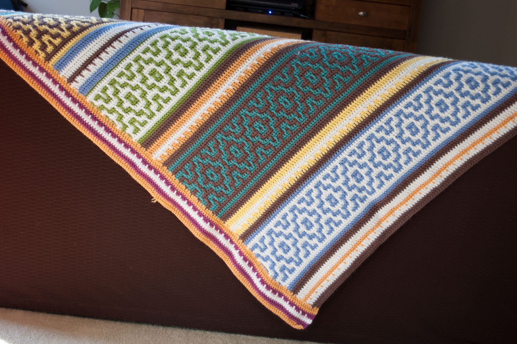 The Colorful Nya Mosaic Crochet Blanket Budget Yarn Reviews