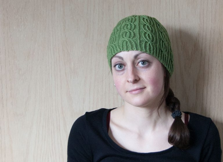 lina hat knitting bavarian twisted stitches