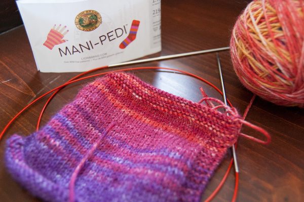 Lion Brand Mani-Pedi sock yarn knit