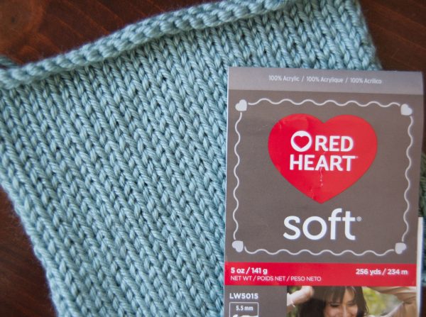 knitting swatch red heart soft seafoam