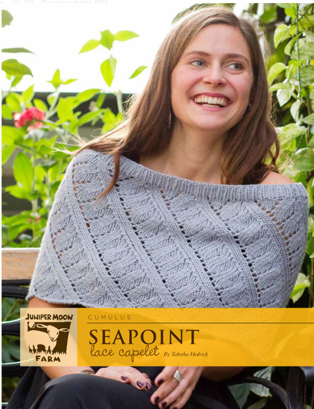 Seapoint Lace Capelet by Tabetha Hedrick Recommended pattern for Loops & Threads Creme Cotton yarn.