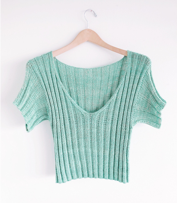Ripple Crop Top Worsted by Jessie Maed Designs.  Recommended pattern for Loops & Threads Creme Cotton yarn.