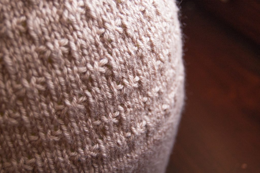 Bow Knot Stitch Double Brim Hat Knitting Pattern