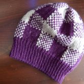 colorwork knit plaid hat
