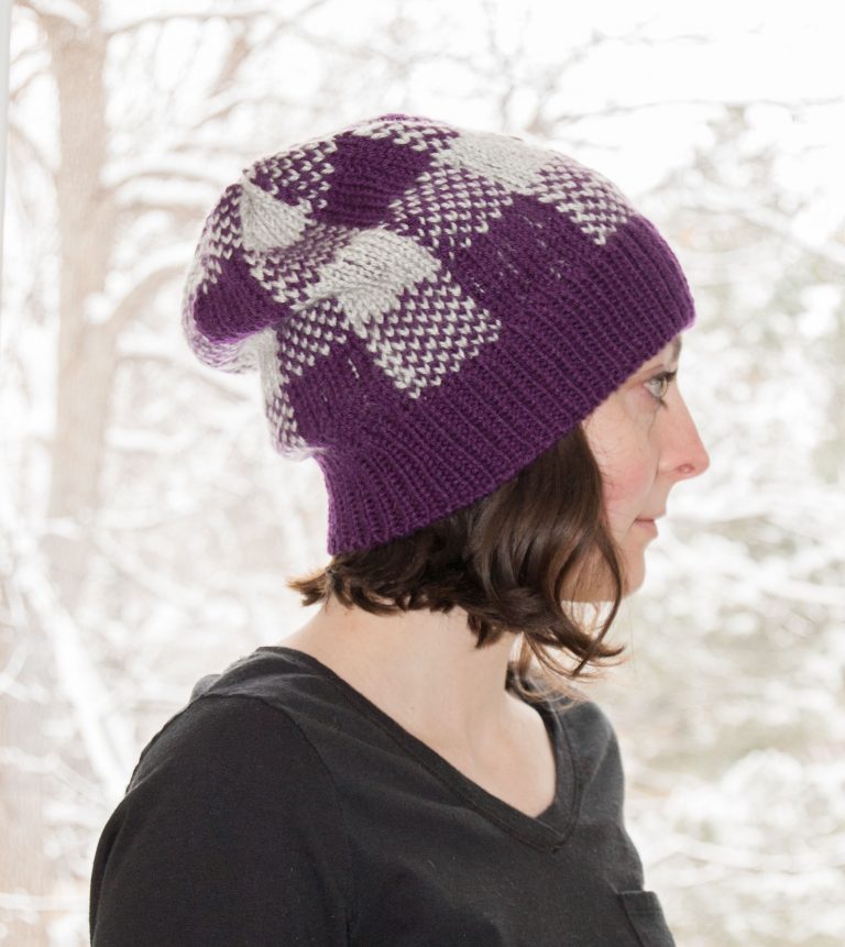 plaid hat knitting size