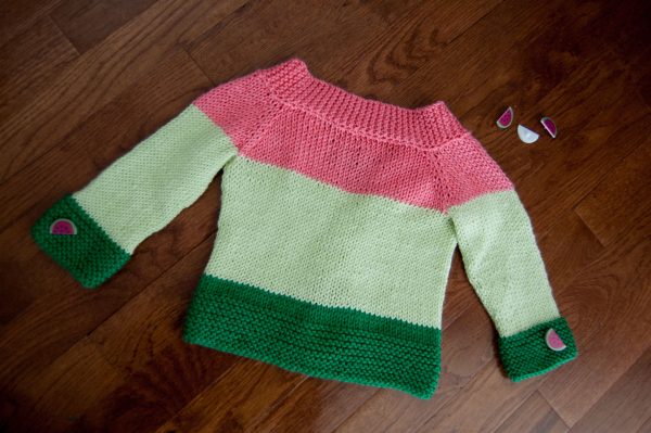 back of watermelon harvest cardigan